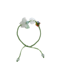 Burmese Jadeite Butterfly & Open to Love, Aquamarine Silk Bracelet