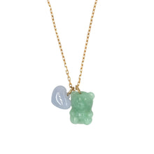 14Kt YG Burmese Jadeite Bear, Heart & Fox Charm/Pendant