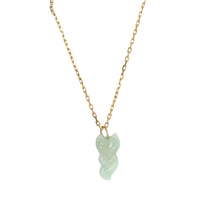 14Kt YG Burmese Jadeite Bear, Heart & Fox Charm/Pendant