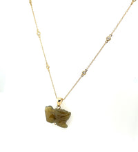 18kt YG 1.0ct Diamond link Necklace paired w/ Burmese Tea Rose Jadeite Dragon