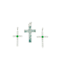 18Kt WG, Burmese Icy Glass Blue Jadeite Diamond Cross Pendant