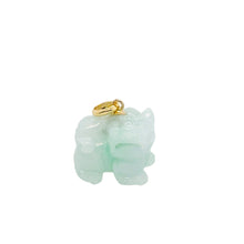 18kt YG Burmese Jadeite Fu Lion Dog Pendant