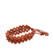 Burmese Red Jadeite "Big Fire" Silk Bracelet