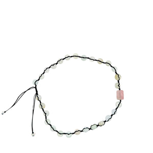 Burmese Jadeite Abacus Paired w/Watermelon Tourmaline Anklet