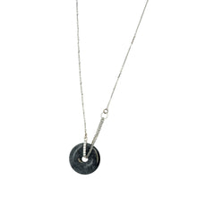 18Kt WG Diamond Burmese Black Jadeite Bi Necklace