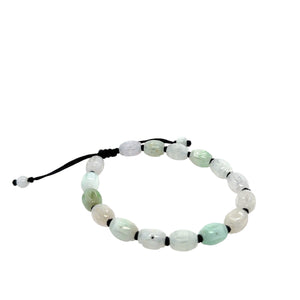Burmese Jadeite Carved Storyboard of Ancient Coins Silk Bracelet