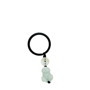 Burmese Jadeite Coin & Money Frog Keyring Charm