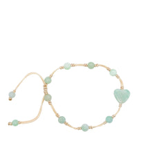 Burmese Jadeite 'Self Love, Self Care, Happiness' Silk Bracelet