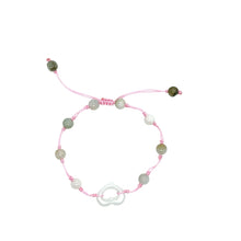 Burmese Jadeite 'Open to Love, Love, Love, Happiness' Silk Bracelet