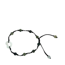 Burmese Jadeite 'Open to Love, Love, Love, Happiness' Silk Bracelet