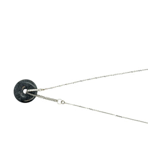 18Kt WG Diamond Burmese Black Jadeite Bi Necklace