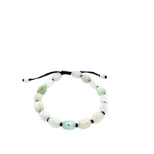 Burmese Jadeite Carved Storyboard of Ancient Coins Silk Bracelet