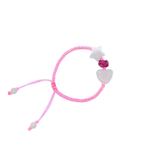 Burmese Jadeite 'Self Love, Self Care and Lucky' Children's Silk Bracelet