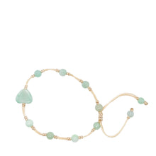 Burmese Jadeite 'Self Love, Self Care, Happiness' Silk Bracelet