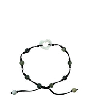 Burmese Jadeite 'Open to Love, Love, Love, Happiness' Silk Bracelet