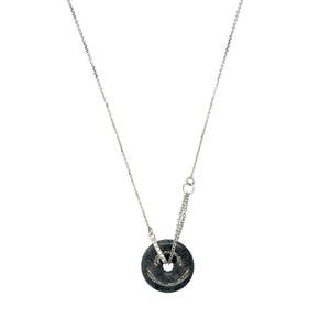 18Kt WG Diamond Burmese Black Jadeite Bi Necklace