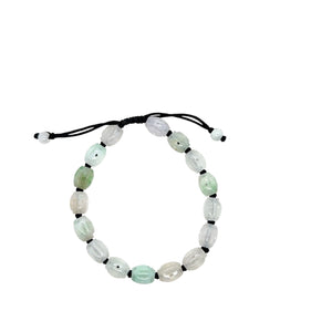 Burmese Jadeite Carved Storyboard of Ancient Coins Silk Bracelet
