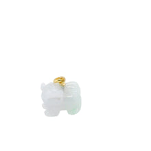 18kt YG Burmese Jadeite Fu Lion Dog Pendant