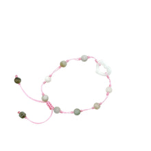 Burmese Jadeite 'Open to Love, Love, Love, Happiness' Silk Bracelet