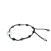 Burmese Jadeite 'Open to Love, Love, Love, Happiness' Silk Bracelet
