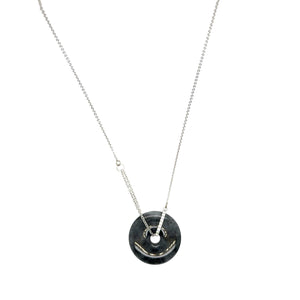18Kt WG Diamond Burmese Black Jadeite Bi Necklace