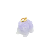 18kt YG Burmese Jadeite Fu Lion Dog Pendant