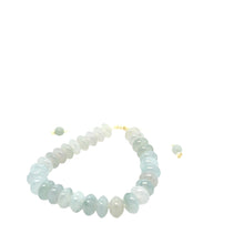 10mm Burmese Icy Blue Jadeite Abacus Silk Bracelet