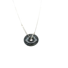 18Kt WG Diamond Burmese Black Jadeite Bi Necklace