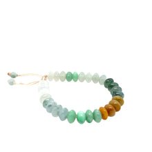 10mm Burmese Multi Colored Jadeite Abacus Silk Bracelet