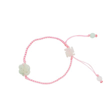 Burmese Jadeite Spirit Wheel and Buddha's Heart Children's Silk Bracelet
