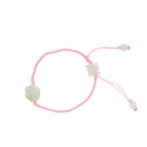 Burmese Jadeite Spirit Wheel and Buddha's Heart Children's Silk Bracelet