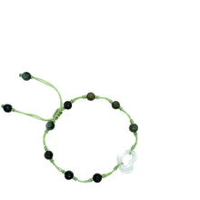 Burmese Jadeite 'Open to Love, Love, Love, Happiness' Silk Bracelet