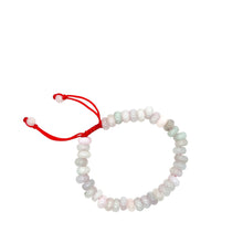 8mm Burmese Icy Multi Colored Jadeite Abacus Silk Bracelet