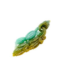 Burmese Green & Honey Jadeite Peach Blossom Garden Interlocking Pendant
