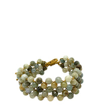 Burmese Camo Green Jadeite Silk Bracelet