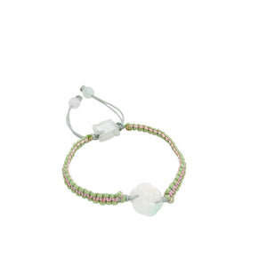 Burmese Jadeite Spirit Wheel and Buddha's Heart Children's Silk Bracelet