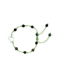 Burmese Jadeite 'Open to Love, Love, Love, Happiness' Silk Bracelet