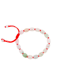 Burmese Jadeite Carved Storyboard of Ancient Coins Silk Bracelet