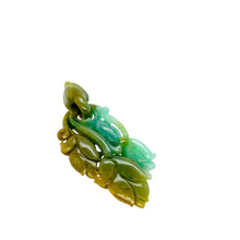 Burmese Green & Honey Jadeite Peach Blossom Garden Interlocking Pendant