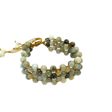 Burmese Camo Green Jadeite Silk Bracelet