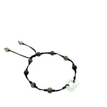 Burmese Jadeite 'Open to Love, Love, Love, Happiness' Silk Bracelet