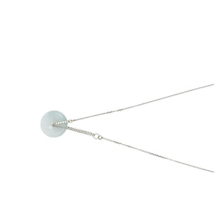 18Kt WG Diamond Burmese Icy Blue Jadeite Bi Necklace
