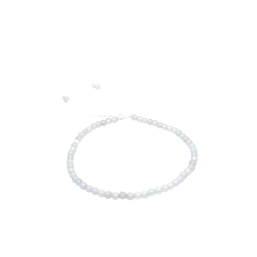 LIMITED ~ 3mm Burmese Icy White Jadeite Silk Bracelet