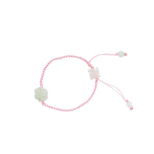 Burmese Jadeite Spirit Wheel and Buddha's Heart Children's Silk Bracelet