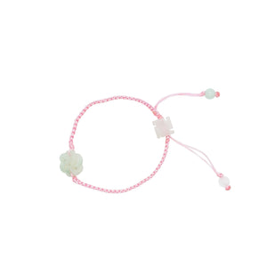 Burmese Jadeite Spirit Wheel and Buddha's Heart Children's Silk Bracelet