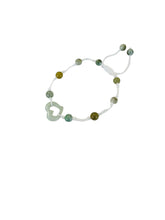 Burmese Jadeite 'Open to Love, Love, Love, Happiness' Silk Bracelet