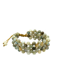 Burmese Camo Green Jadeite Silk Bracelet