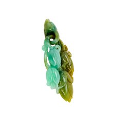 Burmese Green & Honey Jadeite Peach Blossom Garden Interlocking Pendant