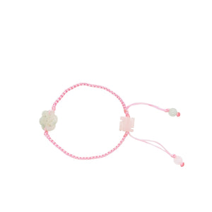 Burmese Jadeite Spirit Wheel and Buddha's Heart Children's Silk Bracelet