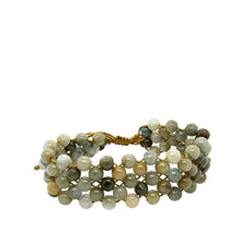 Burmese Camo Green Jadeite Silk Bracelet